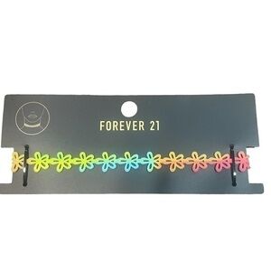 FOREVER 21 woman’s rubber floral multicolor choker necklace one size (2 FOR $10)